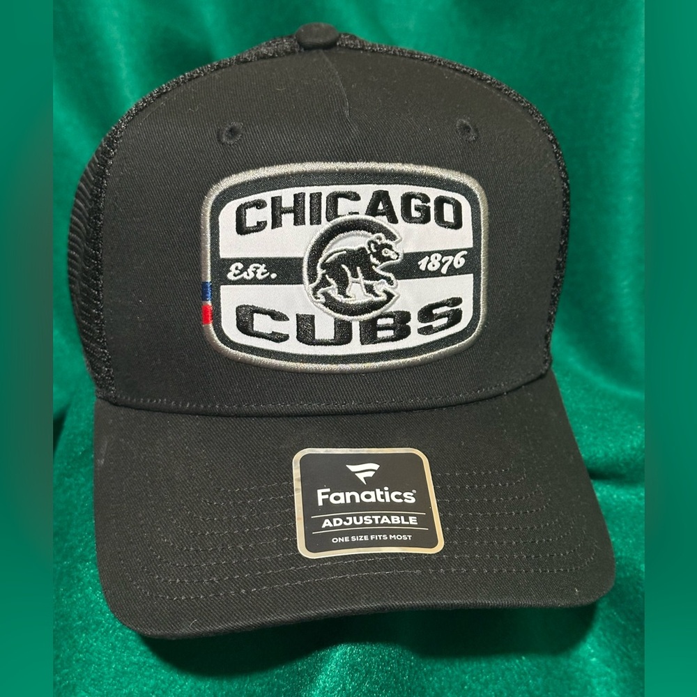 Fanatics Chicago Cubs Black Adjustable Mesh Cap